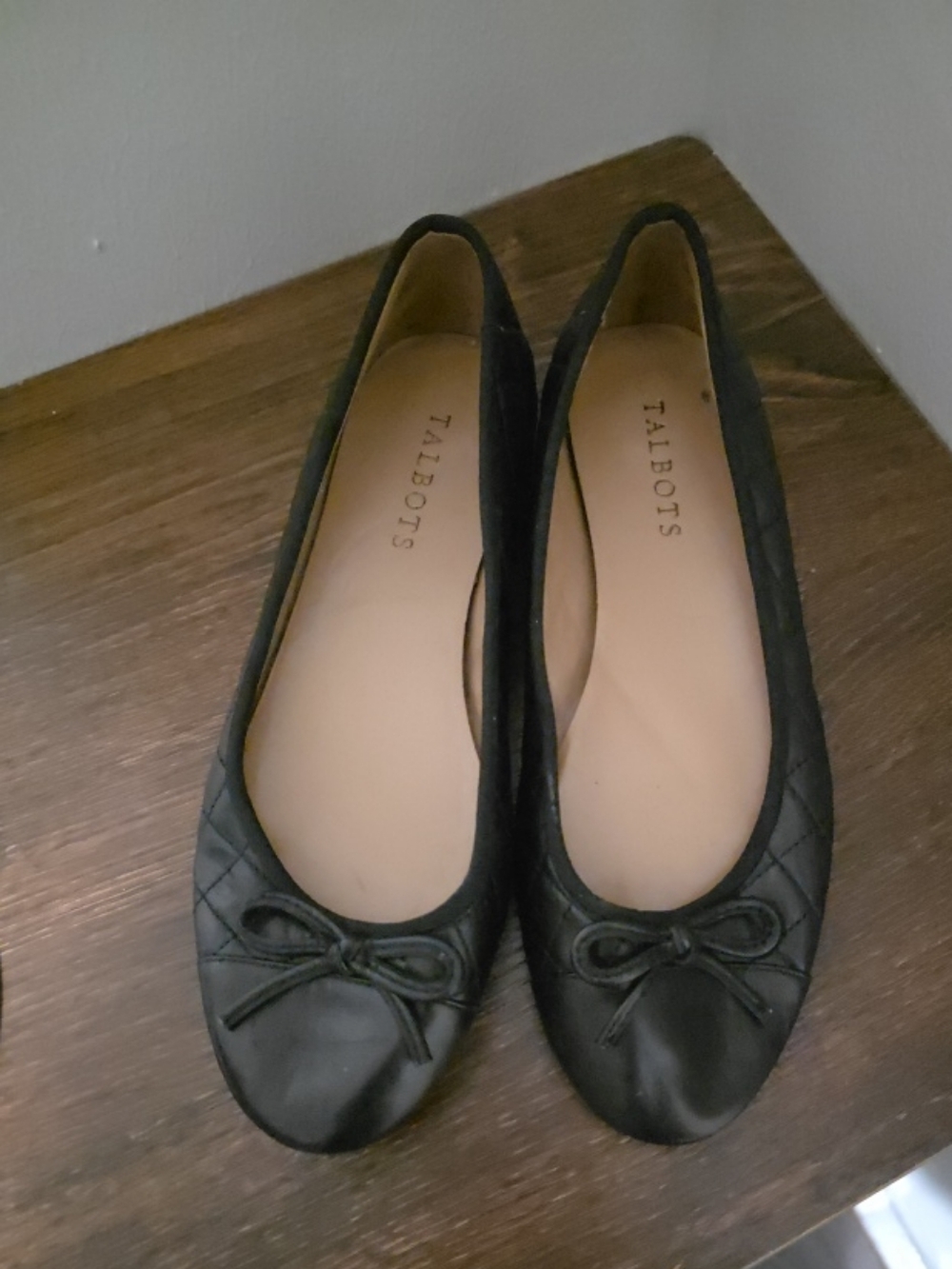 Talbots Quilted Black Women's Ballet Flats Size 6.5
